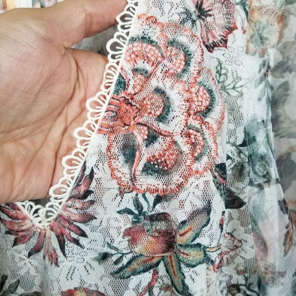 Sachin + Babi Belle Floral Chiffon Tiered Flutter Sleeve Mini Babydoll Dress 6 - Picture 5 of 12